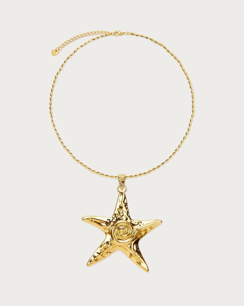 Large Starfish Necklace in Gold | 18K Gold Plated Statement Piece - 图片 3