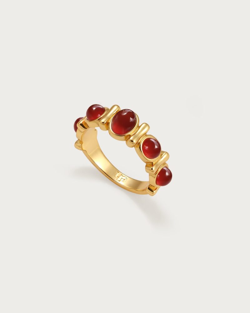 Carnelian Stone Band Ring - 图片 3