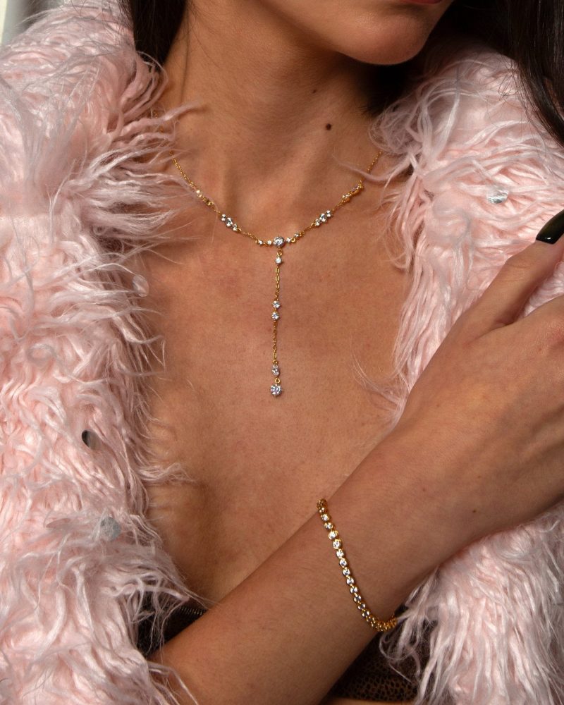 Adriana Gold CZ Stone Necklace - 图片 4