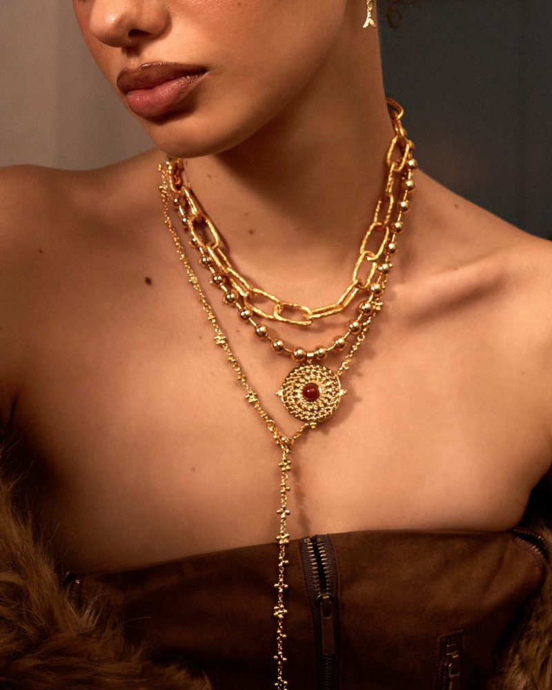 Bold Chunky Textured Chain Necklace | 18k Gold Statement Jewelry - 图片 4