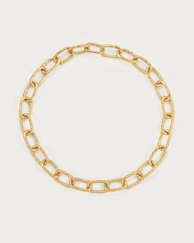Bold Chunky Textured Chain Necklace | 18k Gold Statement Jewelry - 图片 5