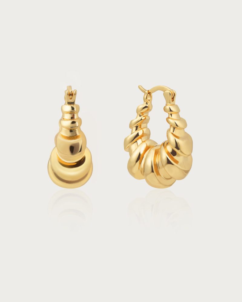 Croissant Hoop Earrings in Silver - 图片 4