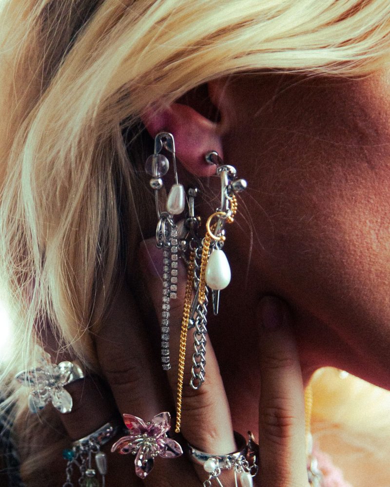 Modern Pearl & Spike Cluster Earrings - 图片 2