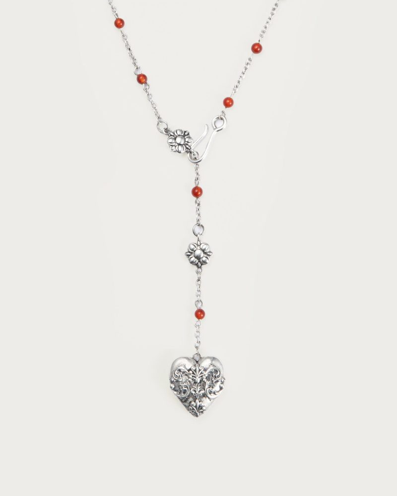 Carnelian Veil Lariat Necklace in Gold - 图片 4