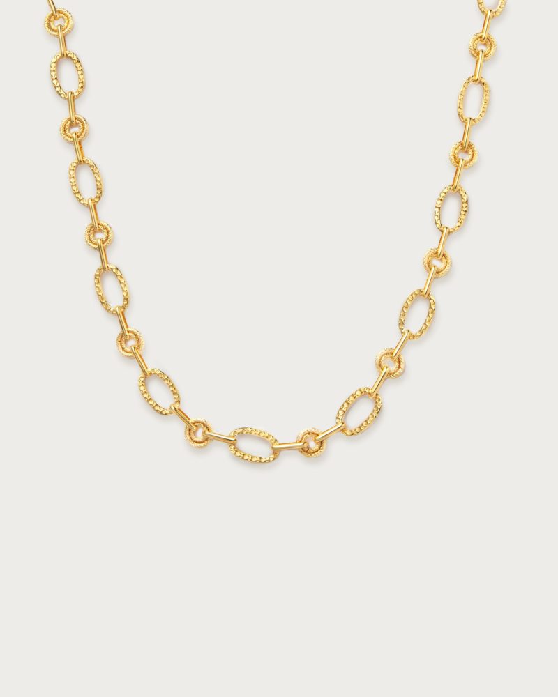 Luna Link Necklace | Textured Circle Link Chain