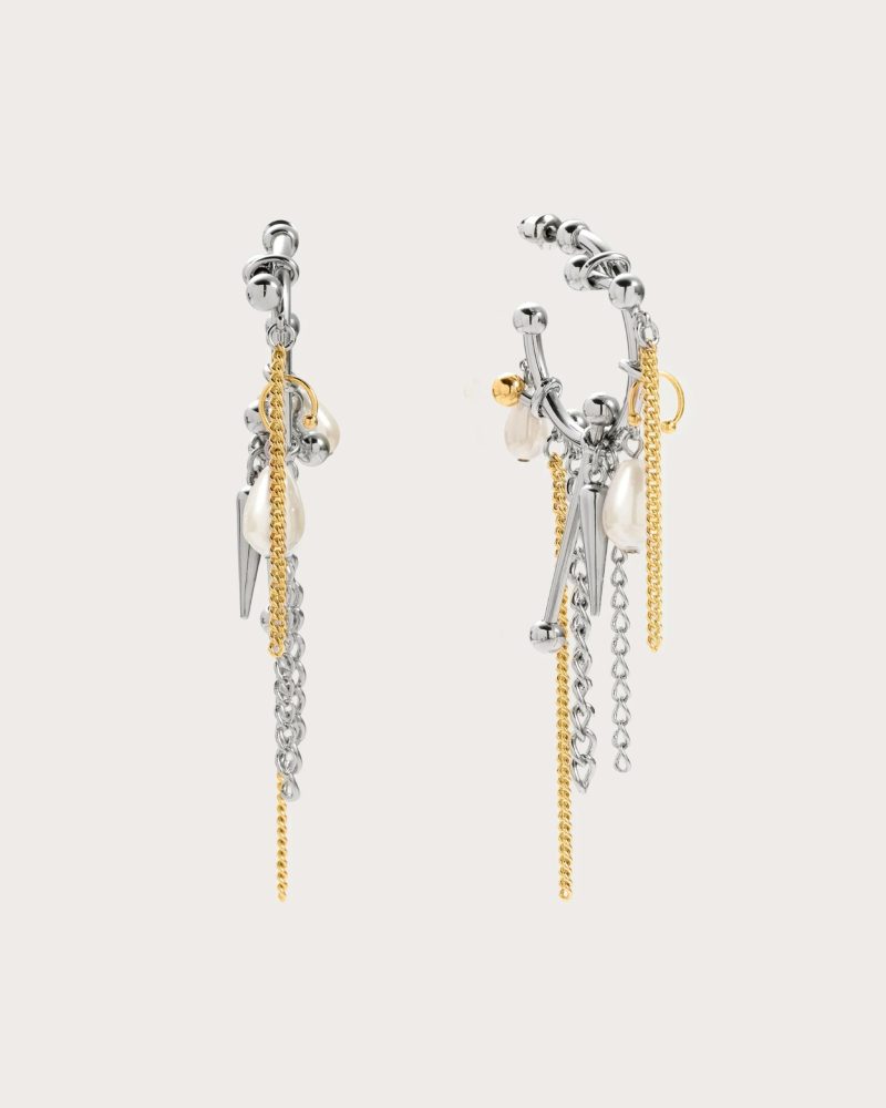 Modern Pearl & Spike Cluster Earrings