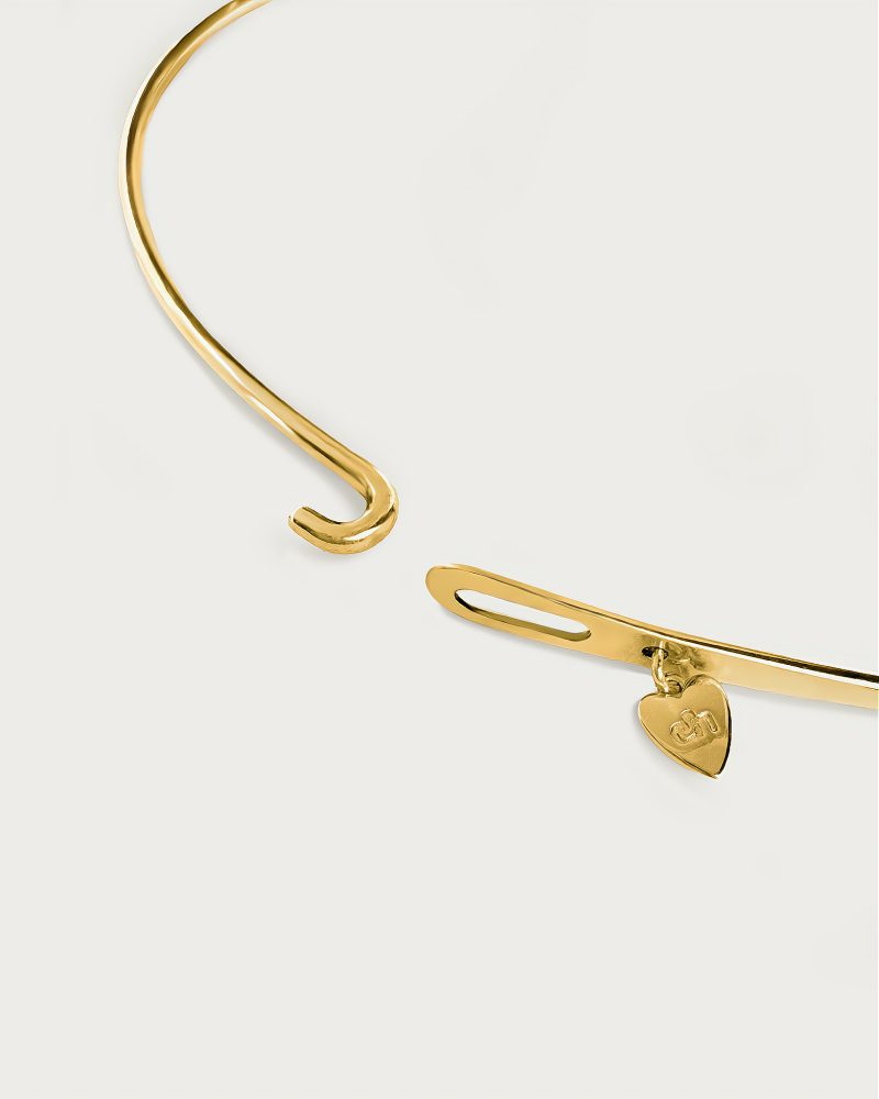 Venus Gold Collar Necklace with Red Carnelian Stone - 图片 4