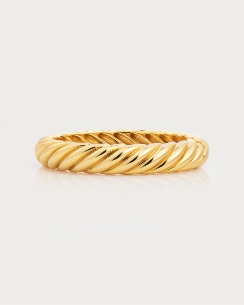 Luxury Chunky Braided Bangle | 18k Gold Statement Bracelet