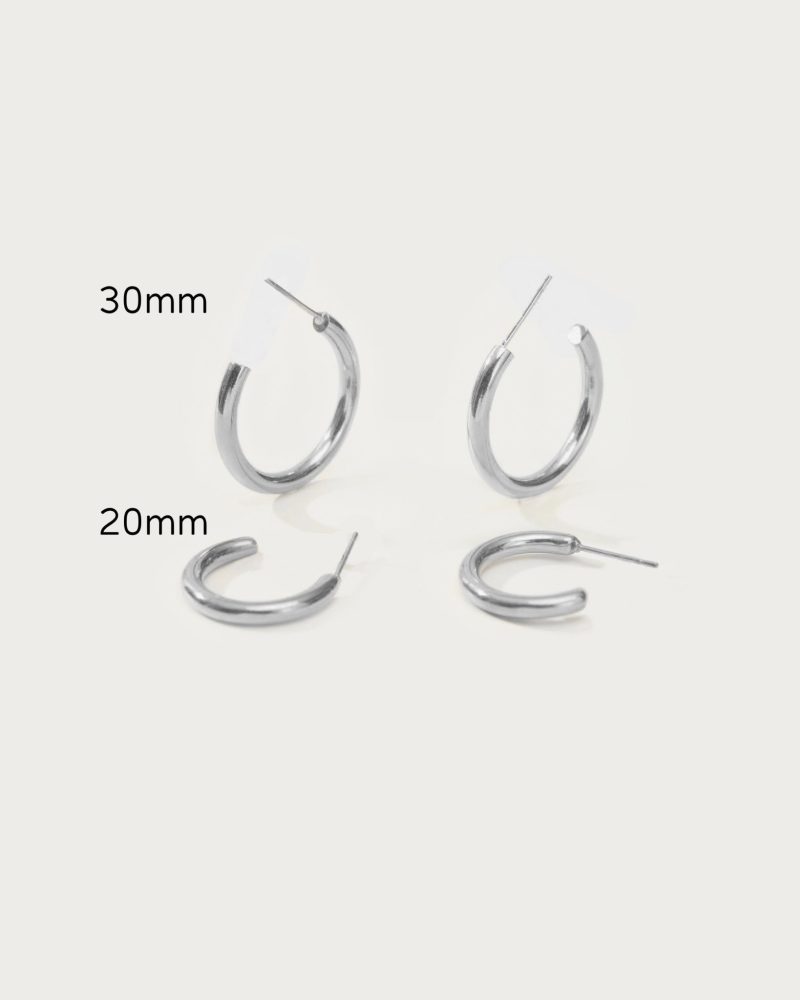 Silver 30mm Endless Hoop Earrings - 图片 4