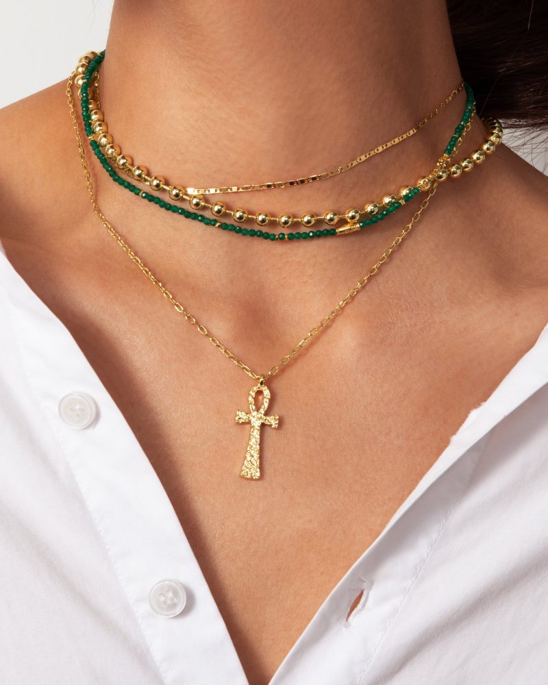 Textured Ankh Necklace - 图片 2