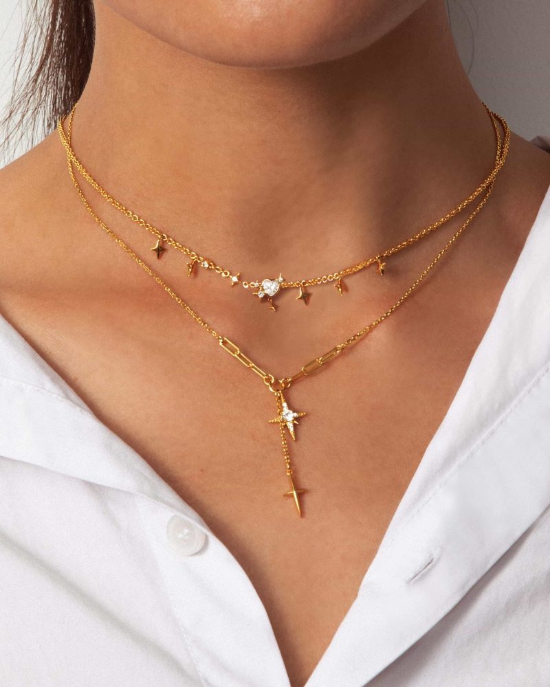 Melissa Gold Star Necklace | Dainty & Sparkly with CZ Stone - 图片 2