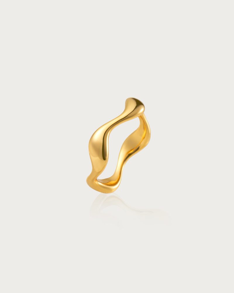 Wave Ring - 18k Gold Plated Brass - 图片 3