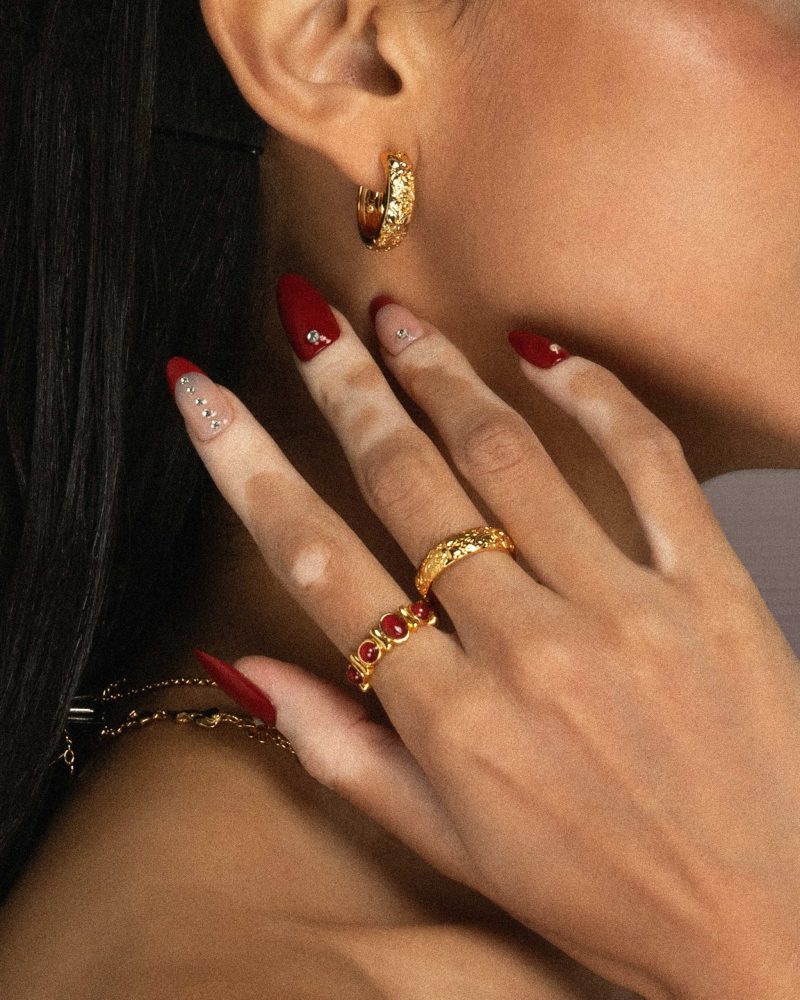 Carnelian Stone Band Ring - 图片 2