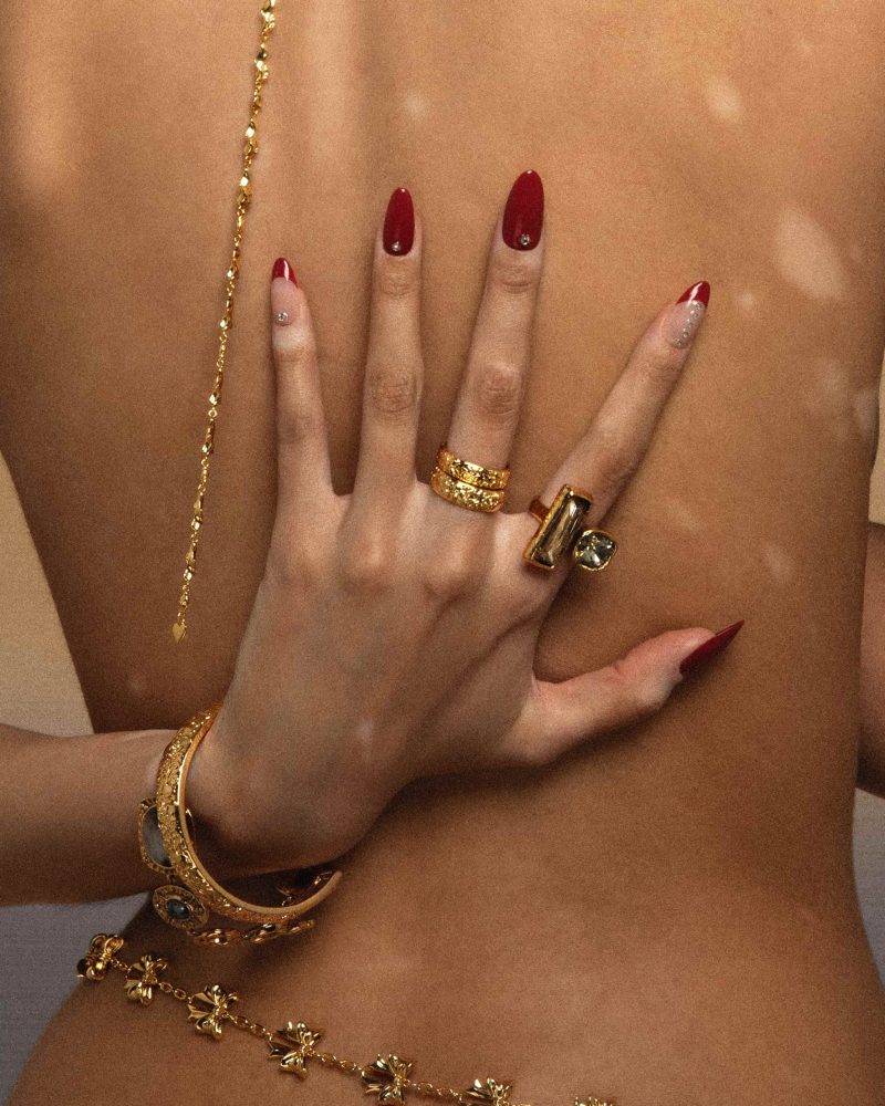 Eclipse Ring - 18K Gold Statement Ring with CZ Stones | Luxury Geometric Design - 图片 4