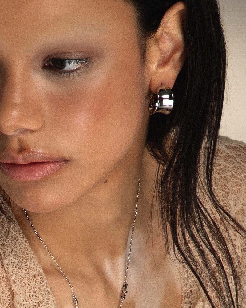 Chunky Flowy Hoop Earrings - 图片 2