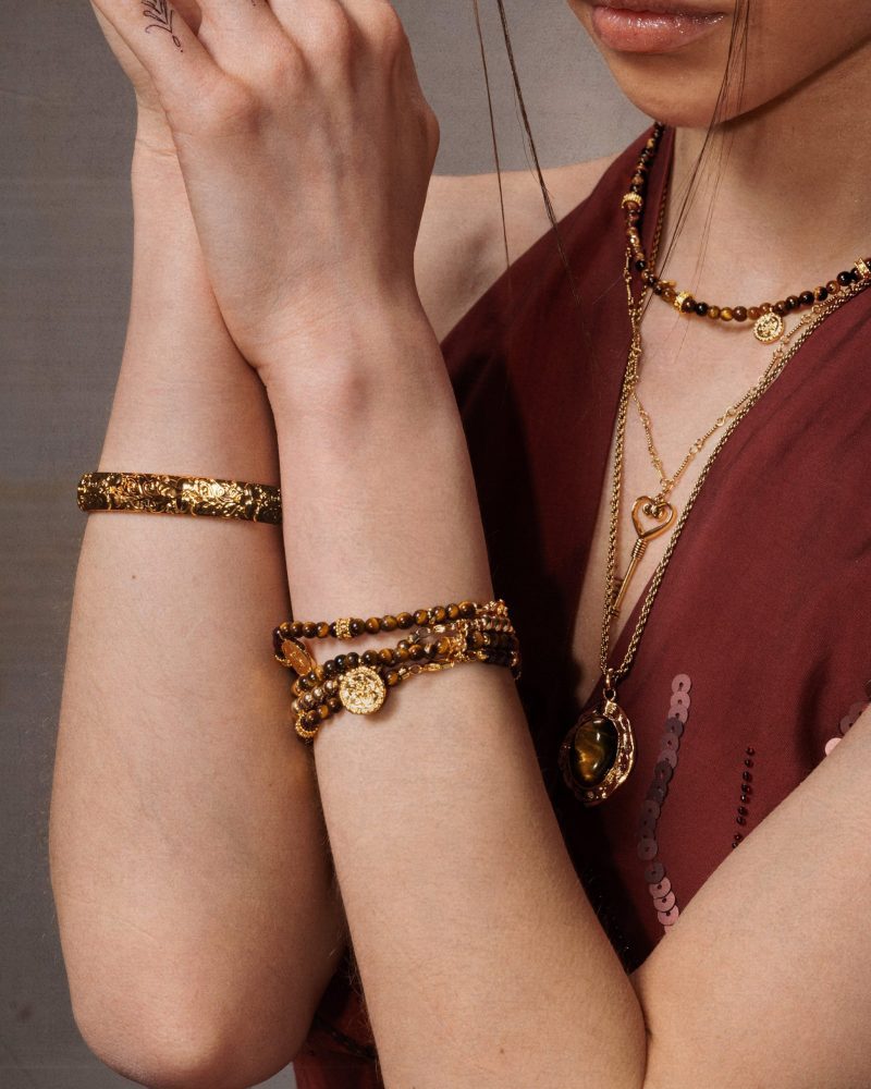 Tiger's Eye Coin Bracelet - 图片 2