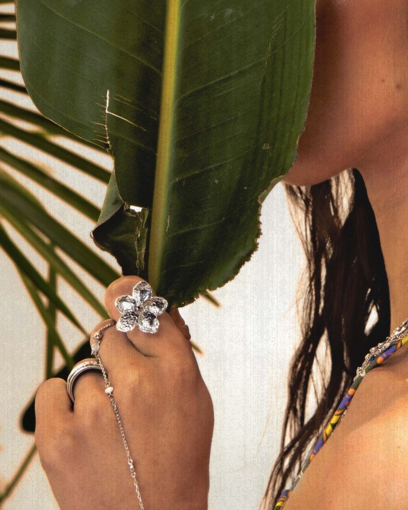 Textured Floral Ring | Silver & Gold Plated Rings - 图片 2