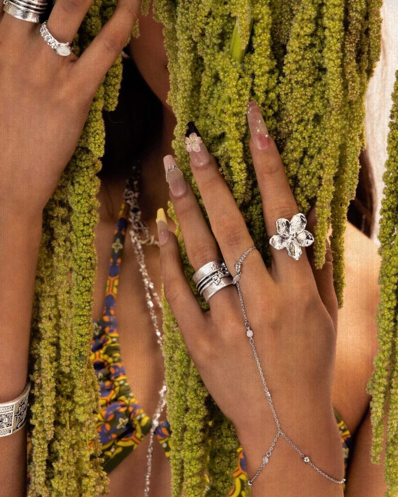 Textured Floral Ring | Silver & Gold Plated Rings - 图片 4