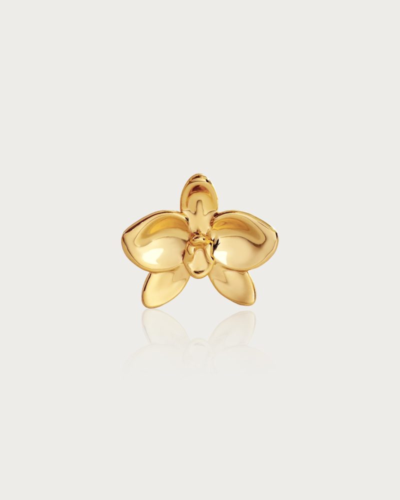 Graceful Orchid Ring - 18k Gold or Rhodium Plated Floral Design