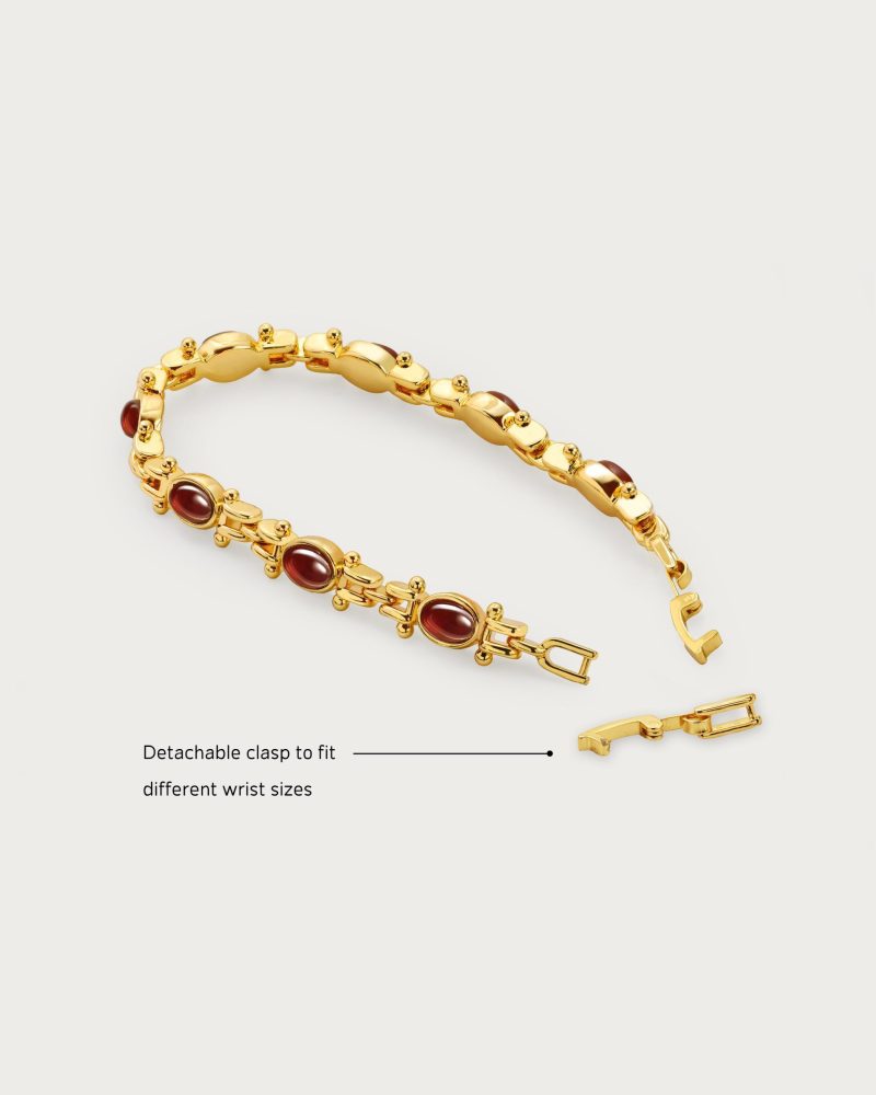 Tess's Treasure Carnelian Bracelet | Gold & Silver with Natural Stone - 图片 3