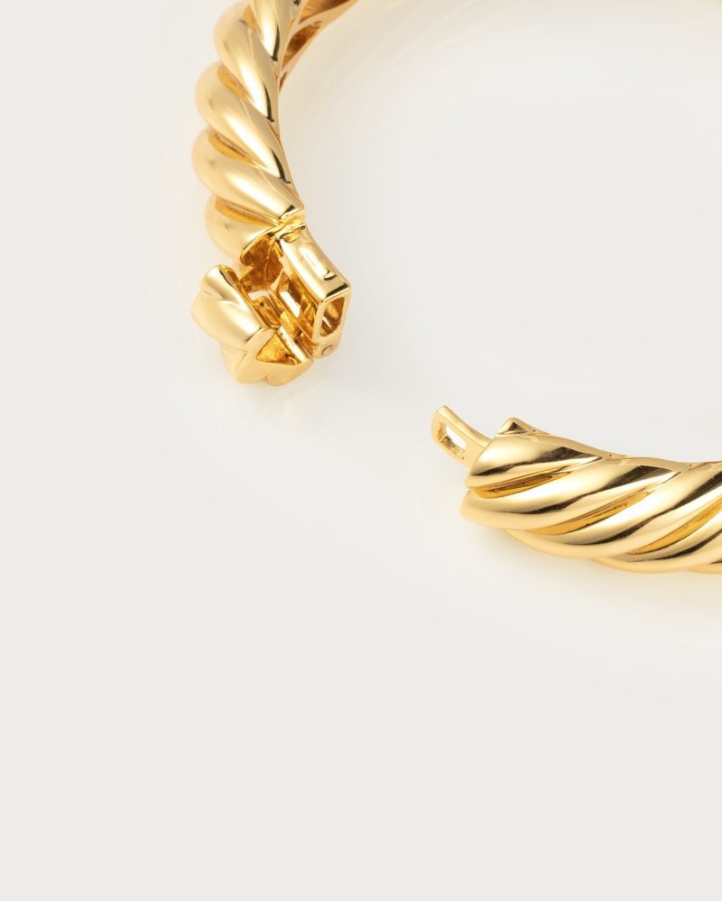 Luxury Chunky Braided Bangle | 18k Gold Statement Bracelet - 图片 3