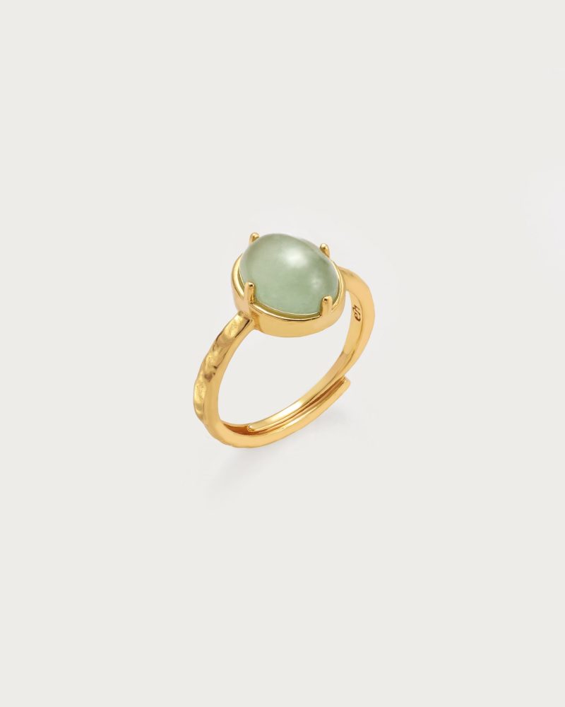 Green Aventurine Ring | Adjustable 18K Gold Plated with Natural Stone - 图片 3