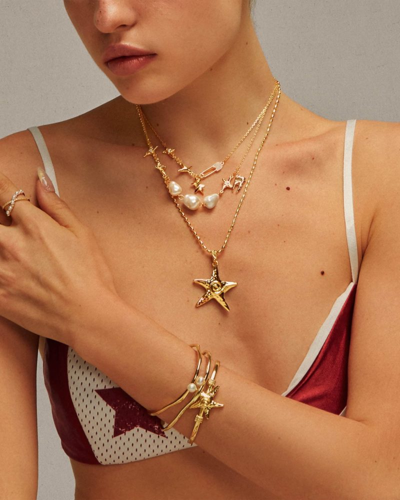 Gold Starfish Necklace | Elegant Beach-Inspired Statement Piece - 图片 4