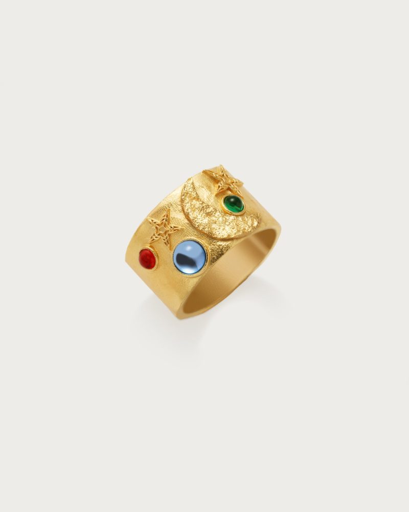 Starlit Ring: 18k Gold Plated with Unique Resin Inlay - 图片 3
