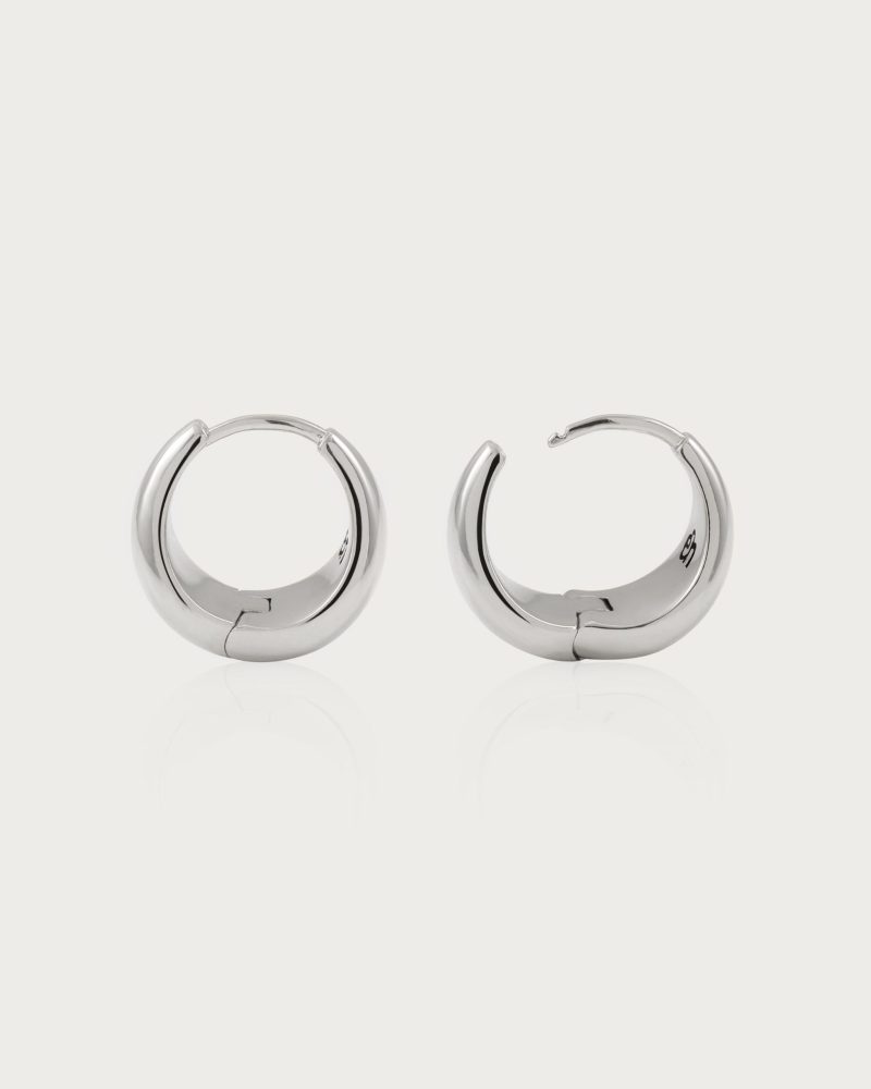 Chic Silver Waterdrop Hoop Earrings - 图片 3