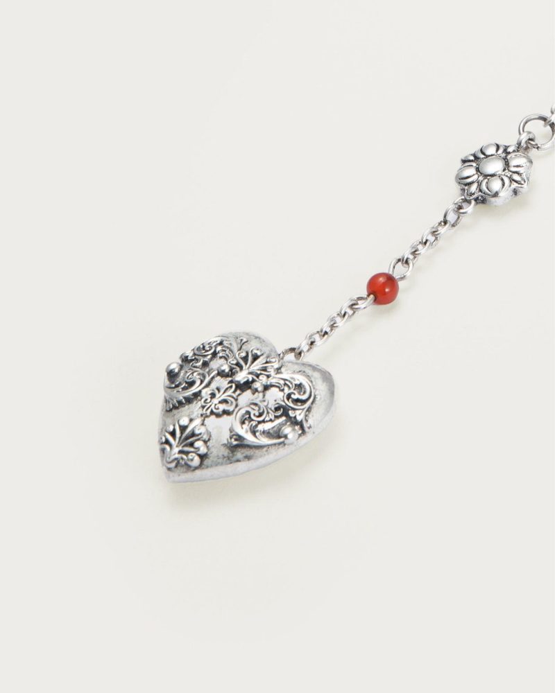 Carnelian Veil Lariat Necklace in Silver - 图片 3