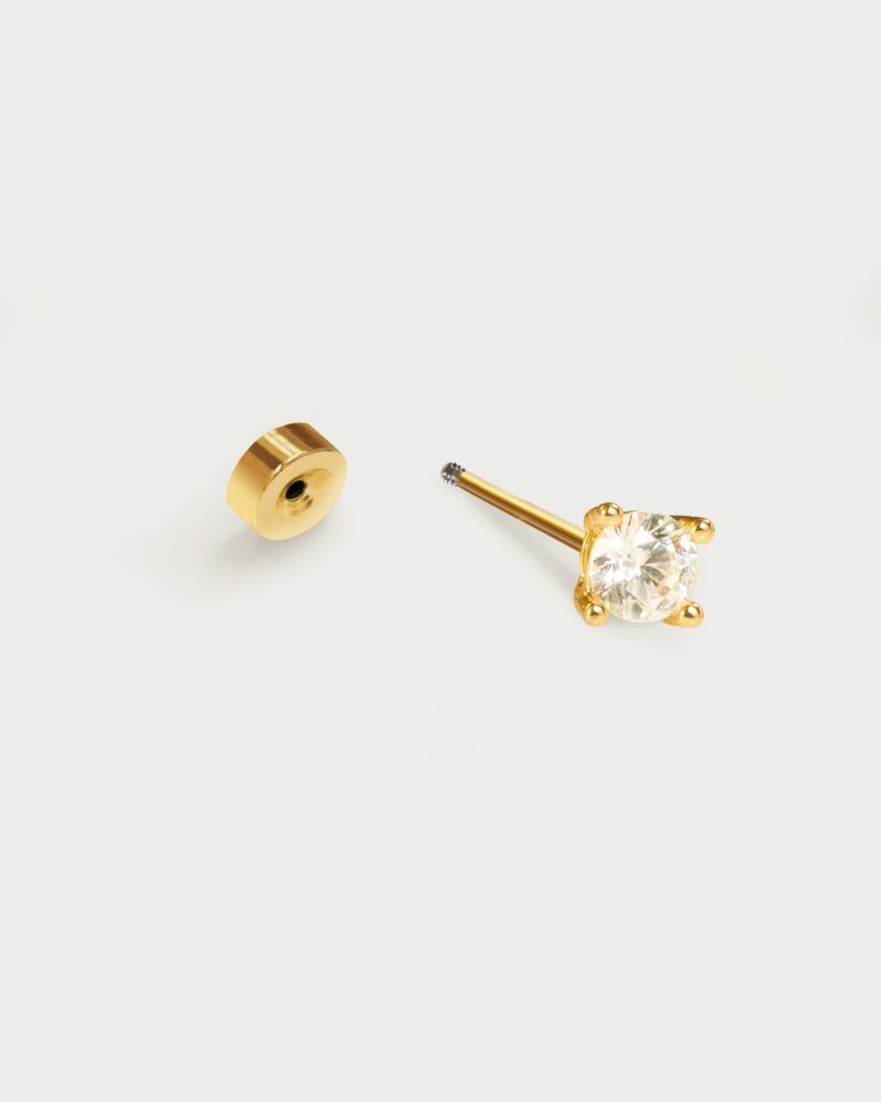 Single Shining Flat Back Helix Earring - 图片 3