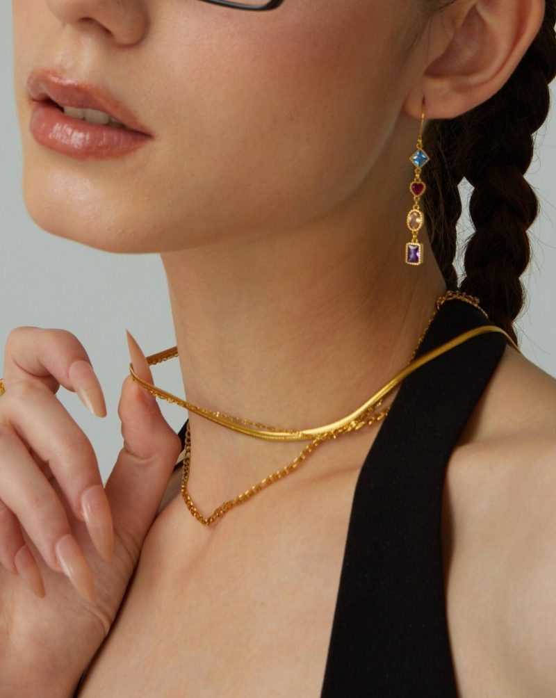 3mm Herringbone Chain Necklace - Waterproof & Tarnish-Free - 图片 2