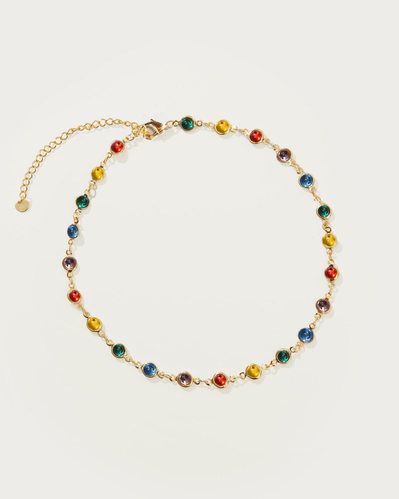 Infinity Beaded Choker Necklace | Rhodium Plated Silver & Gold Options - 图片 4