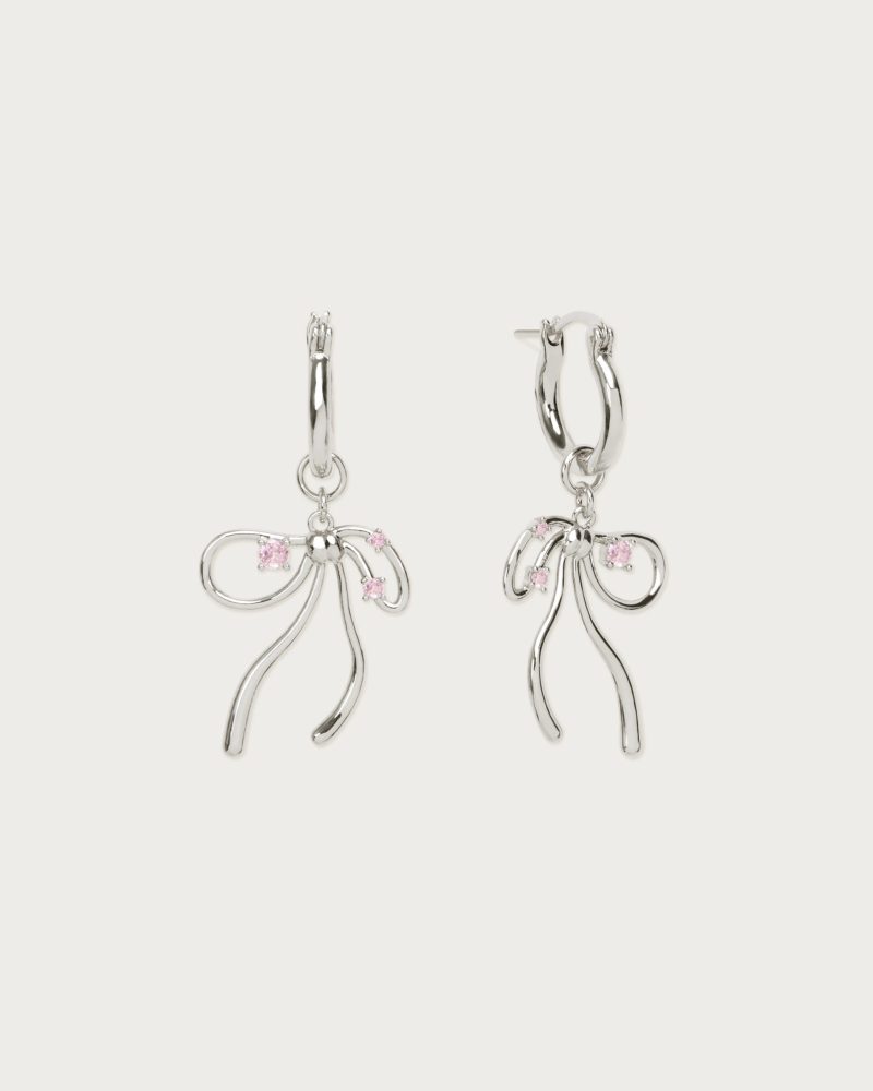 The Miffy Earrings in Pink Silver