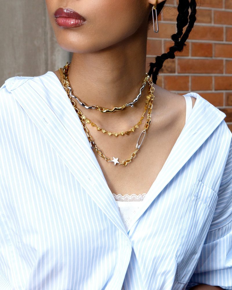 Celestial Star Chain Necklace | Gold & Palladium Plated - 图片 2