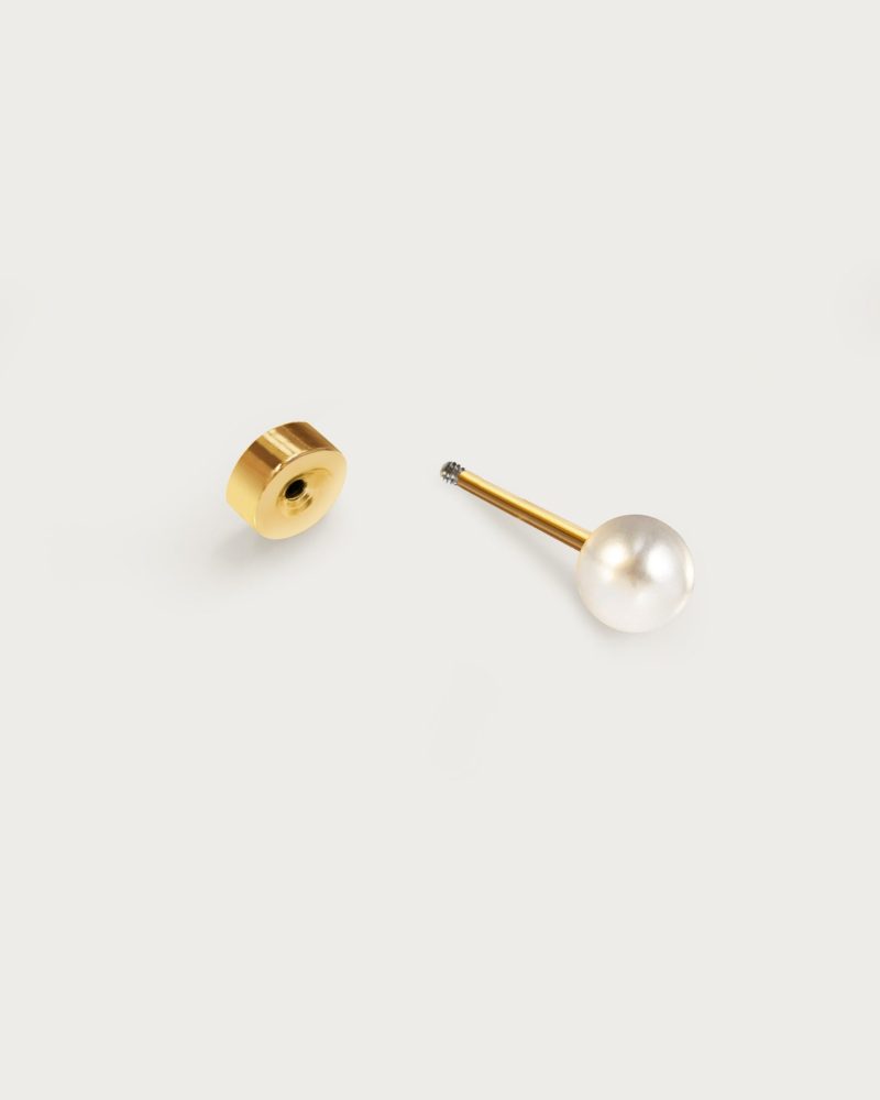 Dainty Pearl Flat Back Helix Earring (Single) - 图片 3