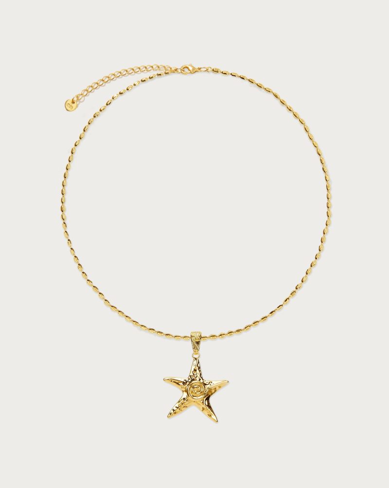 Gold Starfish Necklace | Elegant Beach-Inspired Statement Piece - 图片 5