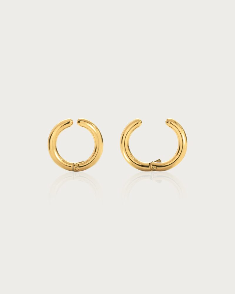 Adjustable Ear Cuffs | Waterproof 18k Gold Plated No-Piercing Hoops - 图片 3