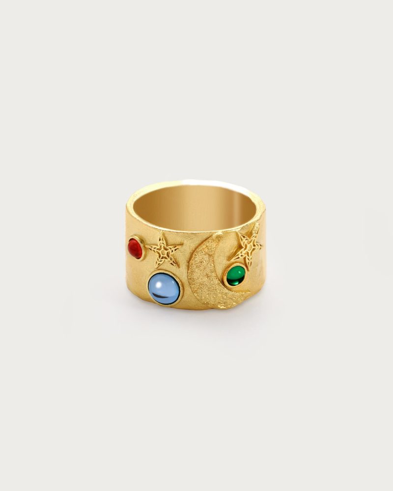 Starlit Ring: 18k Gold Plated with Unique Resin Inlay