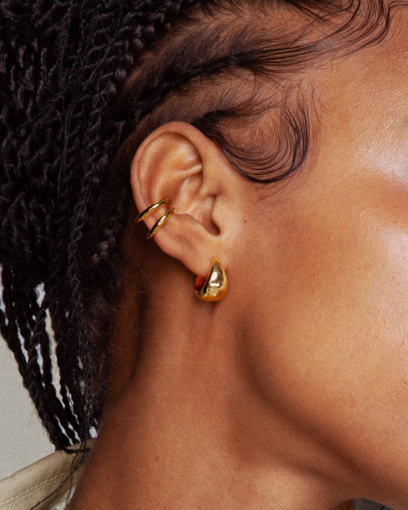 Adjustable Ear Cuffs | Waterproof 18k Gold Plated No-Piercing Hoops - 图片 2