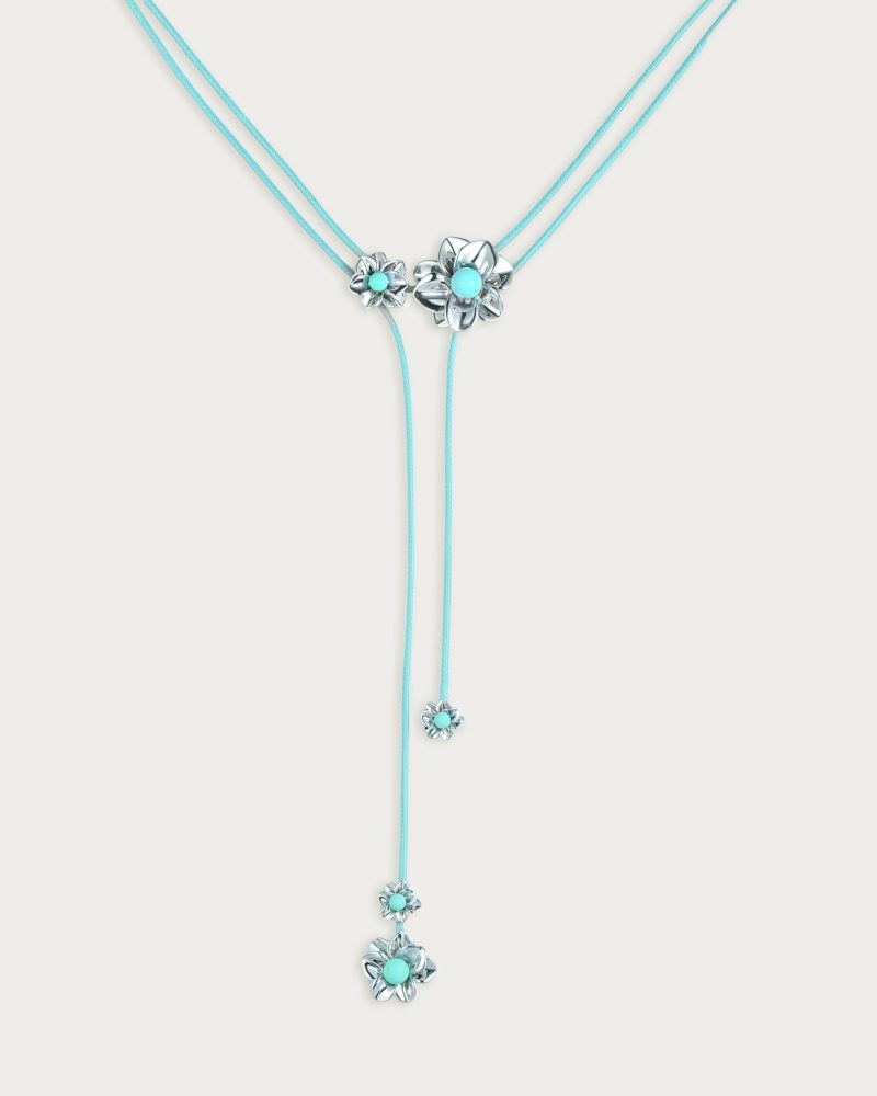 Branchlet Cord Necklace in Metallic Blue - 图片 3