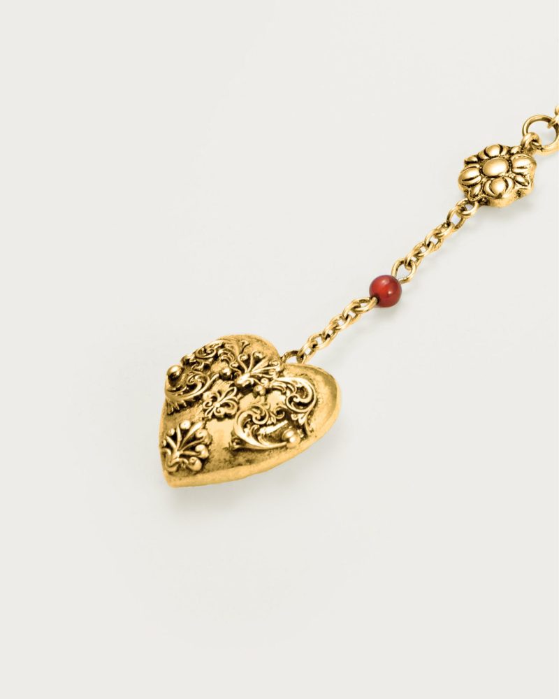 Carnelian Veil Lariat Necklace in Gold - 图片 3