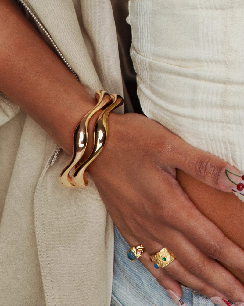 Chunky Wave Bangle - 图片 2