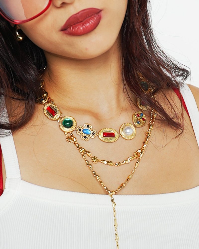 Gold Clusters Necklace | Elegant Chain Necklace for Layering - 图片 4