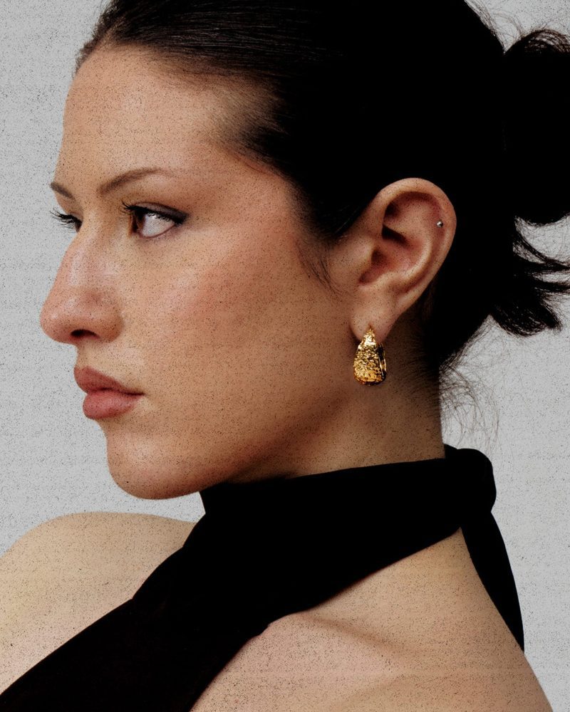 Osiris Geometric Drop Earrings - Gold or Silver Plated Brass - 图片 2