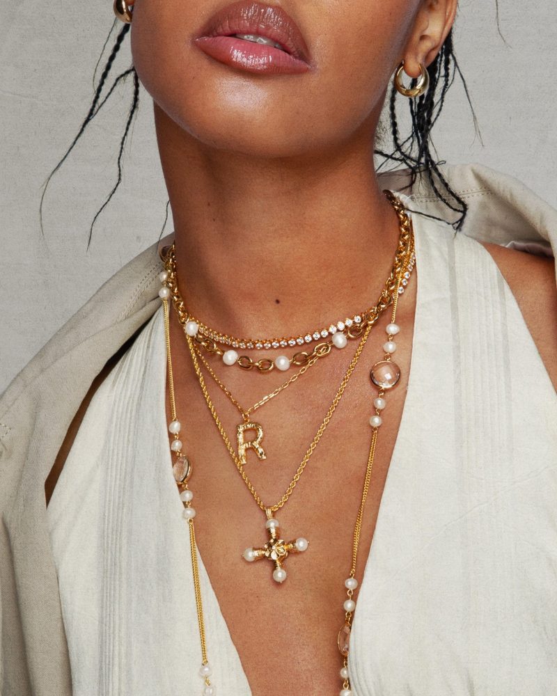 Gold Essence Pearl Necklace | Waterproof Chain Necklace with Shell Pearls - 图片 4