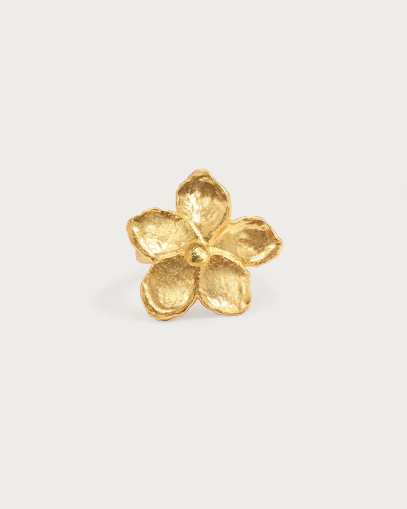 Textured Floral Ring | Silver & Gold Plated Rings - 图片 5