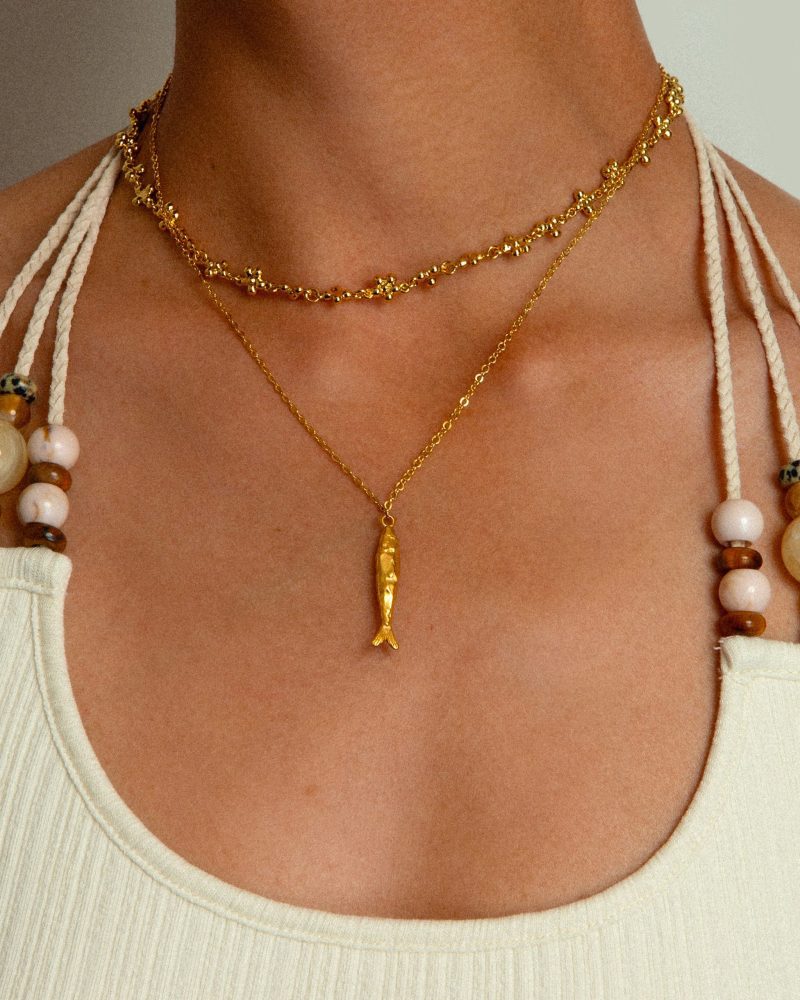 Fish Pendant Necklace | Gold & Silver Anchovy Charm Jewelry - 图片 4