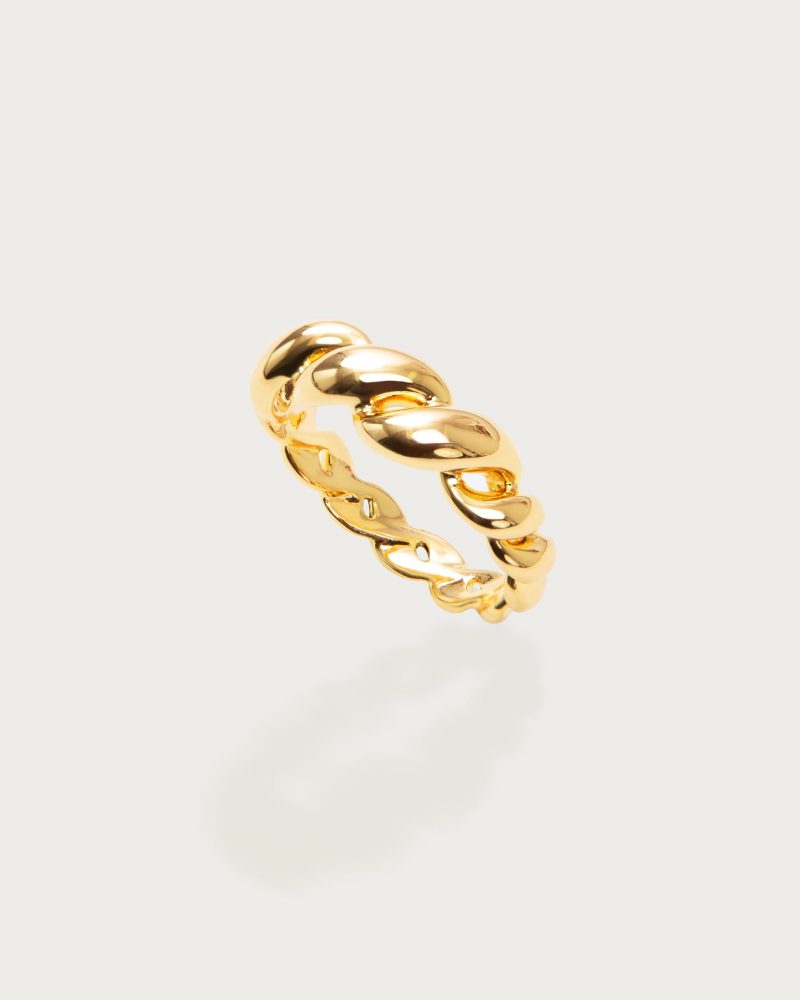 Gold Twisted Ring | Elegant Statement Piece - 图片 4