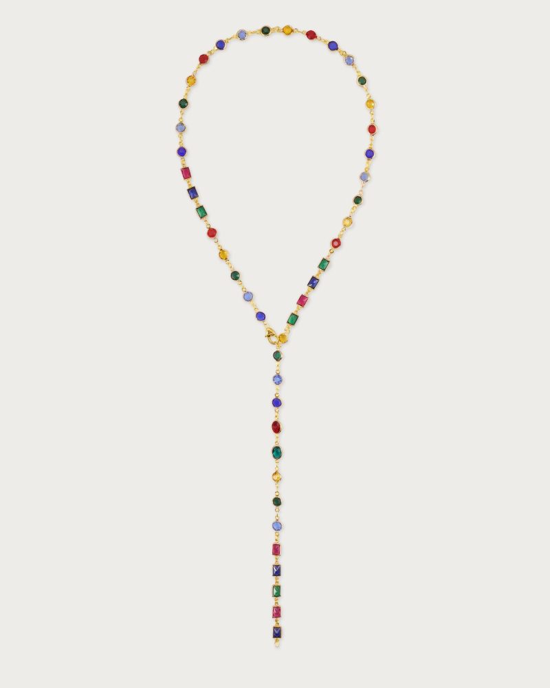 Infinity Long Y-Necklace | 18K Gold Plated with CZ & Rhinestones - 图片 5